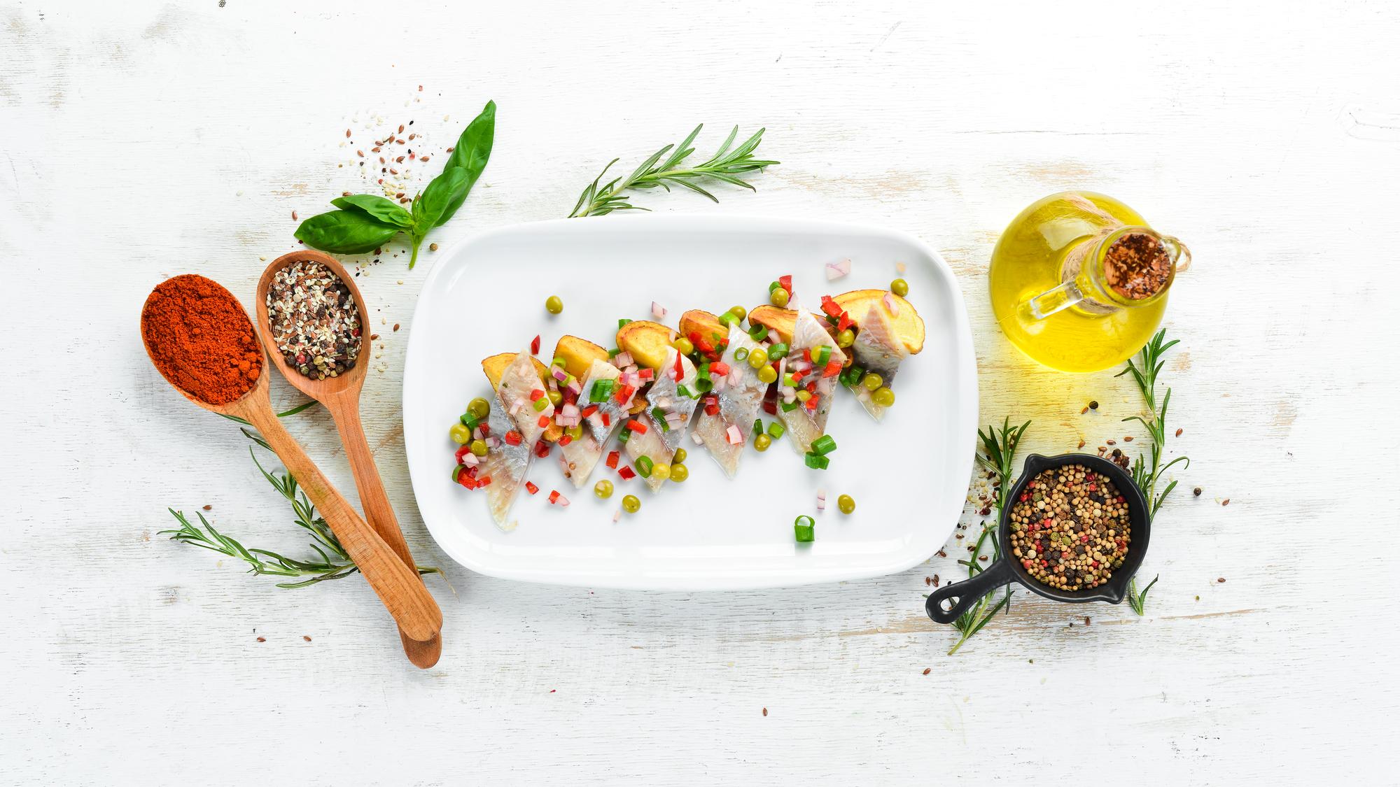 Set of plated courses displayed on a table